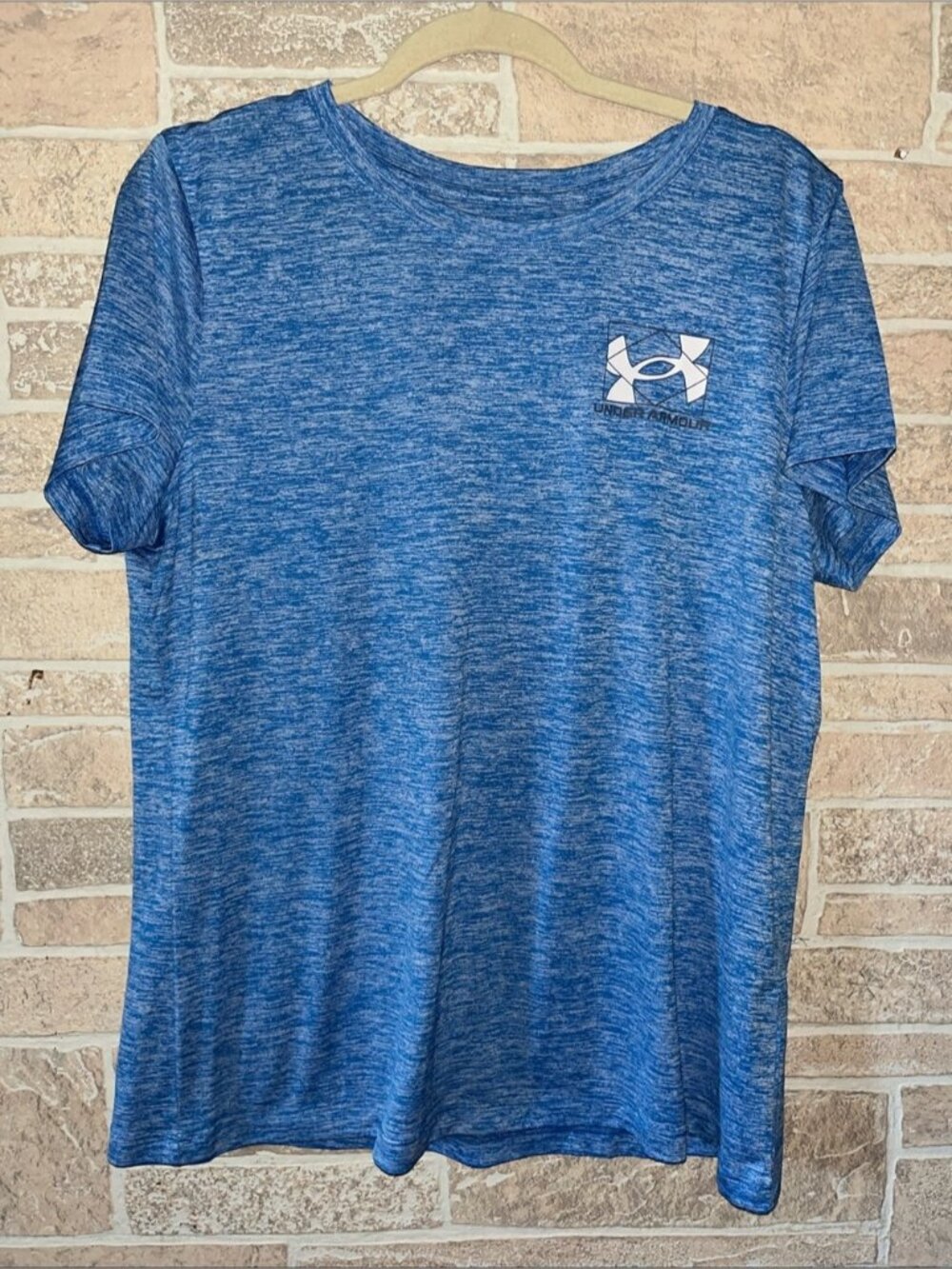 Under Armour Heather Blue Short Sleeve Logo Tee